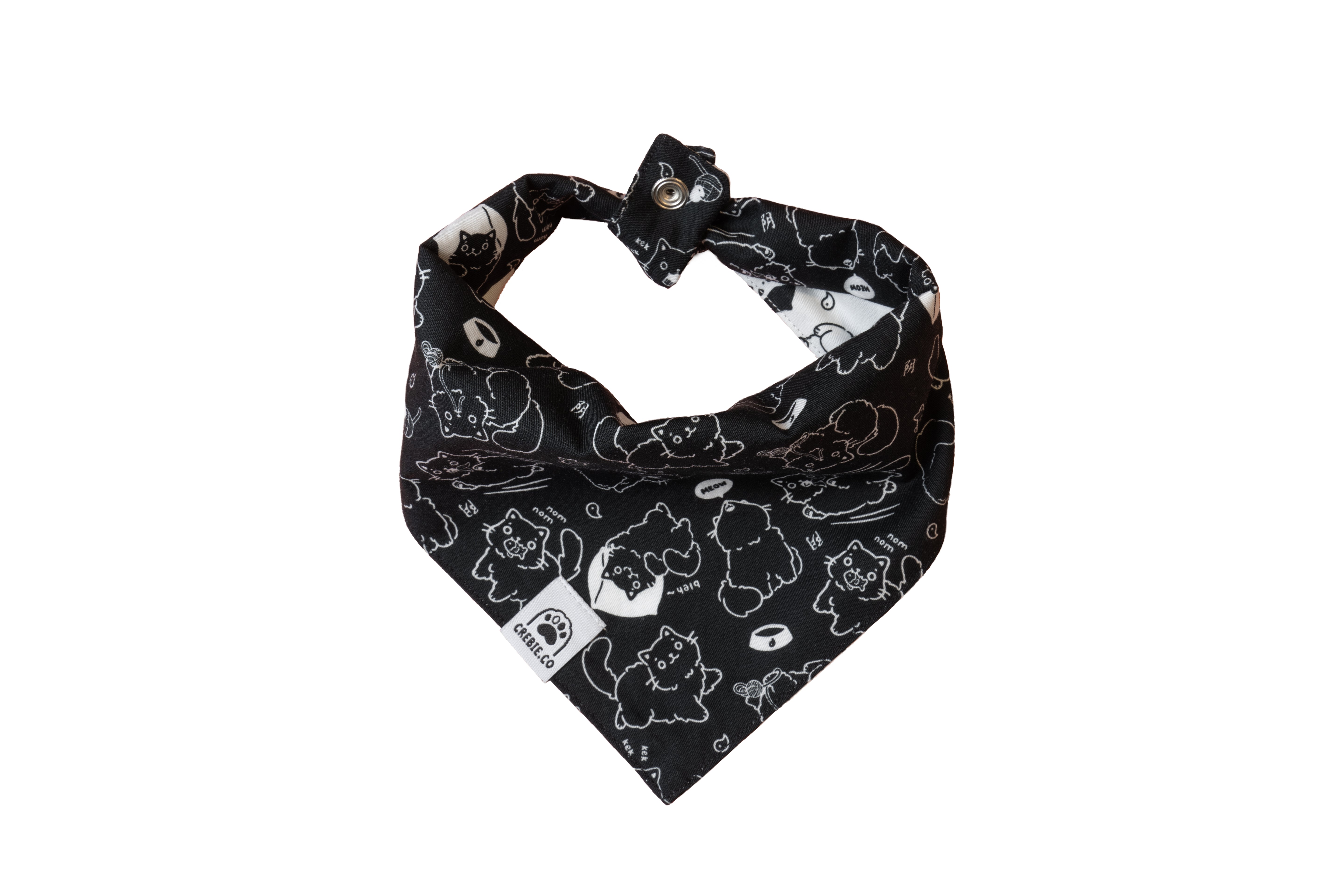 Black/White Reversible Pet Bandana