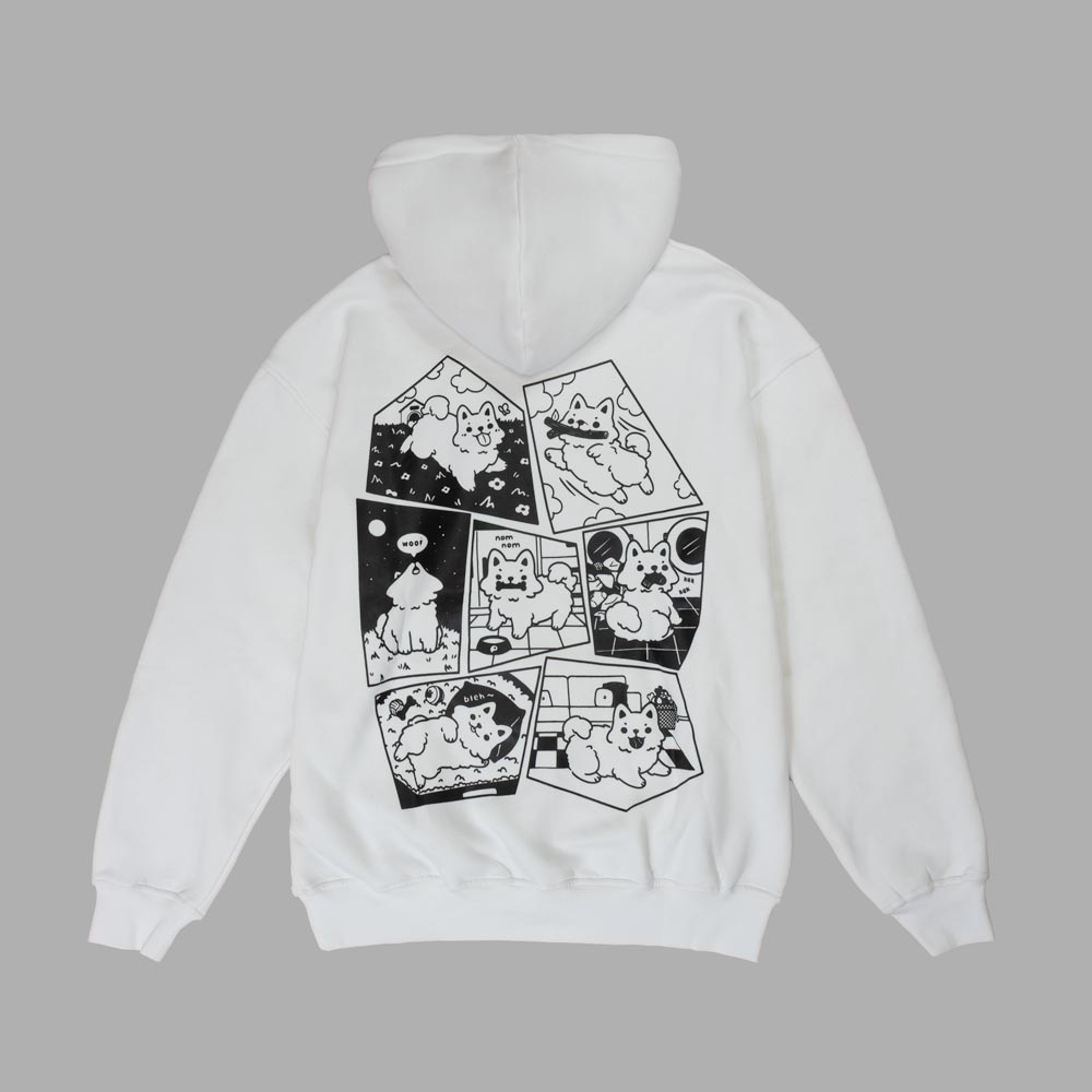 White Dog Oversized Hoodie